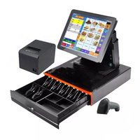 Caisse enregistreuse tactile tout-en-un noir et blanc pour restaurant, machine de caisse pour caissier, Windows/Android, Bluetooth 5.2, Wi-Fi 6