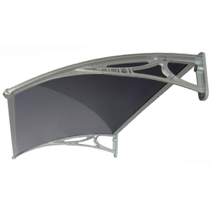 Toldo de puerta de <span class=keywords><strong>policarbonato</strong></span> para exterior, toldo para puerta de ventana, toldo marrón con soporte negro, toldo de plástico y aluminio de PVC - Product Image 4