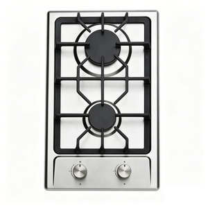 Cuisinière à gaz à deux brûleurs à double usage avec comptoir intégré en acier inoxydable compatible avec l'électricité et le gaz pour l'extérieur VR et la maison - Product Image 1