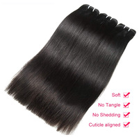 Extensions de cheveux vierges brésiliennes de qualité supérieure, 12A Grade, lisses et droites, double trame