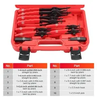 Ensemble de 11 pinces à circlips et à anneaux de retenue en acier à haute teneur en carbone, exclusivité transfrontalière, pour outils de réparation automobile