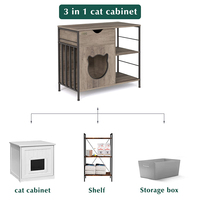 Meubles en bois pour animaux domestiques, lit pour chat, hamac d'intérieur pour chat, maison pour animaux de compagnie avec armoire de rangement