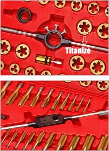Titan Nitride Tráng Hợp Kim Thép Chủ Đề Cắt Chết SAE <span class=keywords><strong>Tap</strong></span> & <span class=keywords><strong>Die</strong></span> <span class=keywords><strong>Set</strong></span> 45 PC - Product Image 5