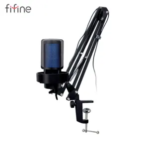 Fifine A8T Arm Stand Gaming Microphone USB Wired Microphone Gaming Mic Condenser Microphone with Arm Stand