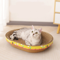 Grattoir ovale en papier pour chats d'intérieur et chatons, vente en gros d'usine, lit grattoir pour chats, tapis à gratter