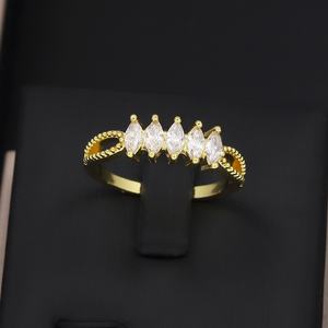 Ensemble de bagues de mariage tendance en laiton JXX, plaqué or 24 carats, fiançailles, zircone cubique 5A, bague pour femme - Product Image 3