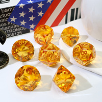 Dés en résine polyédrique à facettes orange enchanteur, jeu de dés RPG DND pour Donjons et Dragons et jeux de société - RD Orange