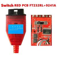 Cable de Diagnóstico para Automóvil OBD2 4091 Red Board KKL 409 FTDI FT232RL Original 9241A OLIVER Compatible con Windows XP/7