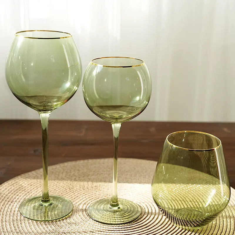 Vintage Green Dream Home Weingläser Luxus transparente Becher Champagner Becher Nachhaltige kreative Wein kelche