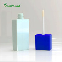 Tube de rouge à lèvres liquide en plastique moulé par injection, finition brillante, personnalisable, capuchon carré, corps épais, sérigraphié, OEM