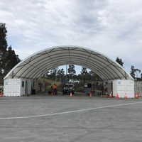 Abri dôme en PVC 46'x40'x16' résistant au vent (140 km/h) et imperméable pour conteneur maritime de 40 pieds