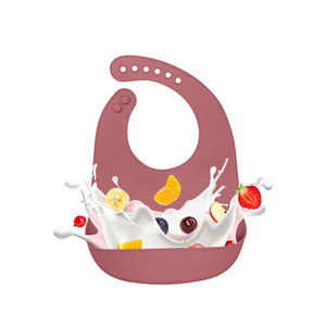 Baberos impermeables de silicona para niños pequeños, suministros de alimentación sin BPA al por mayor, con recogedor de alimentos, Baberos suaves fácilmente limpiables para niños - Product Image 3