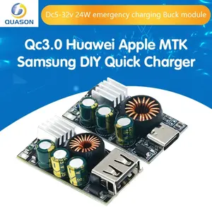 QC3.0 A pple Hua wei MTK Sam sung DIY شاحن سريع يعمل بالتيار المباشر 5-32 فولت 24 وات وحدة خفض الشحن للطوارئ لشحن الهاتف المحمول