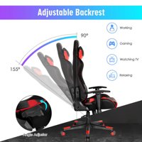Chaise de jeu LED multicolore avec télécommande, modes RGB, en cuir PU, inclinable, massage, coussin lombaire, accoudoirs réglables