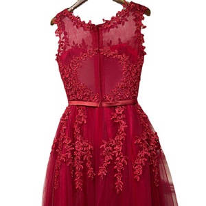 Red A-Line Evening Gown With Floral Embroidery Sweetheart Neckline Natural Waist Long Dress For Wedding Engagement - Product Image 5
