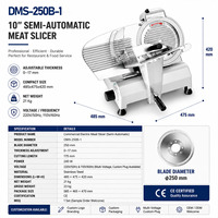 Machine à trancher la viande électrique, lame de 250 mm, épaisseur réglable de 0 à 17 mm, certifiée CE, trancheuse pour restaurant, charcuterie, supermarché