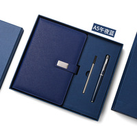 Vente en gros de carnet en cuir de luxe promotionnel coffret cadeau Journal A5 rechargeable coffret cadeau d'entreprise avec stylo