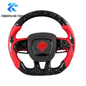Volant de voiture en fibre de carbone forgée avec LED pour <span class=keywords><strong>Dodge</strong></span> Charger Challenger Durango Demon <span class=keywords><strong>SRT</strong></span> Journey RT <span class=keywords><strong>Viper</strong></span> Ram TRX SXT Hellcat - Product Image 3