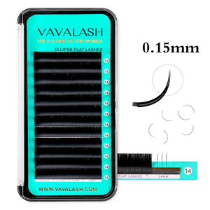 Vavalash Private Label Schwarz Matte Faux Nerz Seiden wimpern liefert individuelle <span class=keywords><strong>Premium</strong></span> Cashmere Ellipse Flat Wimpern verlängerung - Product Image 4