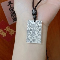 Collier pendentif Taiyin Ping An avec mots porte-bonheur pour la sécurité et le bien-être, style rétro chinois, en corde tressée, vente en gros
