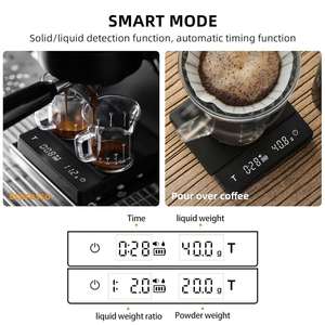 Balance de cuisine numérique en silicone durable avec plateau de pesée et affichage numérique, mini-balance pour café - Product Image 3