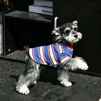 Polo respirant rayé pour chien et chat avec protection solaire en polyester, lavable en machine