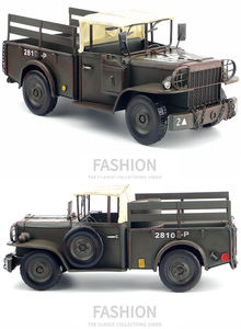 Haute qualité dernière armée vert rétro modèle de voiture américaine décoration 1942 Dodge WC samouraï militaire Ambulance fer décoration cadeau - Product Image 6