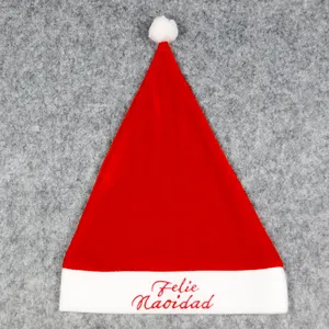 Crazy Party Adulte Personnalisé Chapeau De Père Noël Décoration Flanelle Imprimé Chapeau De Noël - Product Image 6
