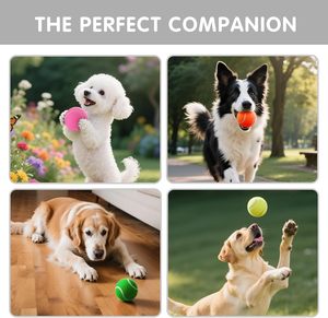 Eco-Friendly <b>Dog</b> Toy <b>Ball</b> Custom Logo Color Simple Style Squeaky Rubber Felt Chew Interactive Exercise Biting Tennis <b>Dog</b> Outdoor - Product Image 3