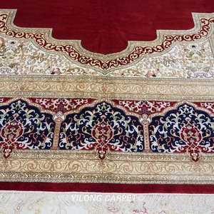Yilong 10 'x 14' colorato di grandi dimensioni rosso fatto a mano di Design persiano tappeto turco in vendita - Product Image 5