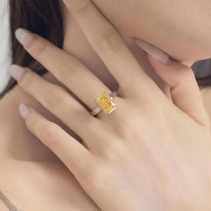 Dylam Fine Jewelry Sterling Silver Non Fade Sparkle Rectangle 8A Crushed <b>Iced</b> Out Cut Cubic Zirconia Women Bridal <b>Rings</b> - Product Image 3