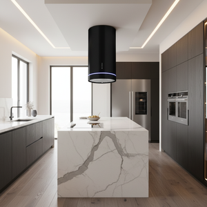 <span class=keywords><strong>Hotte</strong></span> aspirante électrique 220V en acier inoxydable, modèle Island Extractor, circulaire, à encastrer au plafond, cheminée supérieure, pour usage domestique - Product Image 4