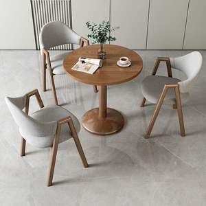Juego de Mesa y Sillas de Comedor Redondas de Madera Modernas para Restaurante o Cafetería, Diseño Duradero - Product Image 3