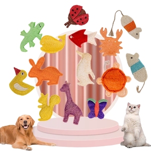 Jouets à mâcher naturels en loofah pour chat, pour le nettoyage des dents et le plaisir personnel, utilisables en intérieur et en extérieur - Product Image 1