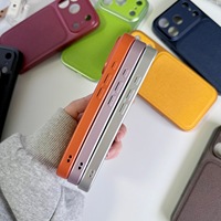 Coque de téléphone en cuir antidérapante effet peau avec grande fenêtre de visualisation pour iPhone 17 Pro Max 16 Pro Max 15 14