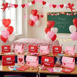Buzón <span class=keywords><strong>de</strong></span> Fieltro para Regalos <span class=keywords><strong>de</strong></span> San Valentín, Bolsa <span class=keywords><strong>de</strong></span> Fieltro para <span class=keywords><strong>Intercambio</strong></span> <span class=keywords><strong>de</strong></span> Regalos <span class=keywords><strong>con</strong></span> Tarjetas, Buzón Colgante para Fiestas <span class=keywords><strong>de</strong></span> San Valentín - Product Image 6