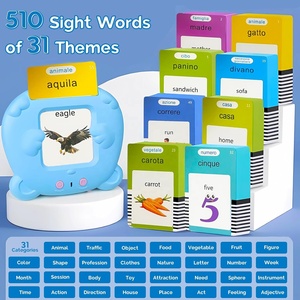 Cartes flash bilingues anglais-italien, cartes flash parlantes pour enfants, cartes flash vocales de poche pour tout-petits, apprentissage éducatif, <span class=keywords><strong>cadeau</strong></span> sonore - Product Image 4