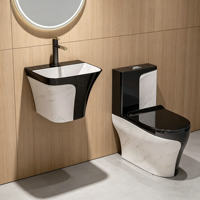Cuvettes de toilettes en céramique pour projets de construction – Meilleures ventes – Design moderne, double chasse, monobloc, avec options de drainage S-Trap et P-Trap