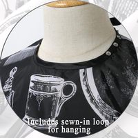 Cape de Coiffure Imperméable Personnalisable avec Logo pour Barbier et Salon, en Néoprène avec Boutons-Pression et Col en Silicone, Noire