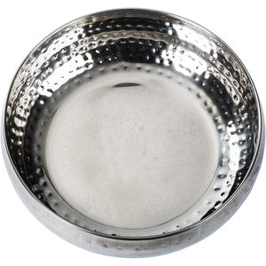 Ciotola Rotonda in Acciaio Inox per Frutta 27,5x10,5 Cm Design Martellato Centrotavola Decorativo - Product Image 3