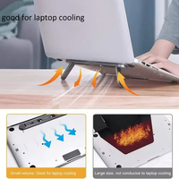 Support portable pour ordinateur portable en ABS, rétractable, fin, réglable avec support pour téléphone, accès mobile pratique, étanche pour lit et bureau