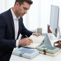 Luxuriöses A5 Leder-Notizbuch Geschenkset mit Metallkugelschreiber - Personalisiertes Firmengeschenk für Büromitarbeiter