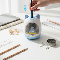 Taille-crayon électrique à piles en plastique pour enfants en forme de dessin animé HUACHI