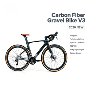 Bicicleta de Gravel de Fibra de Carbono V3 2026 NUEVA, 24 Velocidades, Cableado Interno Completo, Freno de Disco Hidráulico, 700*40c, 9.9kg, Bicicleta de Carreras <span class=keywords><strong>Ligera</strong></span> - Product Image 1