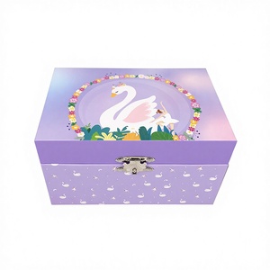 Caja <span class=keywords><strong>de</strong></span> Música <span class=keywords><strong>de</strong></span> Terciopelo Ecológica <span class=keywords><strong>de</strong></span> Lujo con Manivela Giratoria, Diseño <span class=keywords><strong>de</strong></span> Cisne Bailarín, Joyero Personalizado con Canción a Medida, Elegante <span class=keywords><strong>para</strong></span> Niñas - Product Image 4