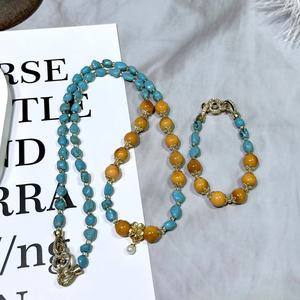 Collar de Jade Amarillo en Forma de Bola Estilo Monedas de Mongshan, Vintage, de <span class=keywords><strong>Segunda</strong></span> <span class=keywords><strong>Mano</strong></span>, con Capas Largas, para Mujer, Aniversario - Product Image 4