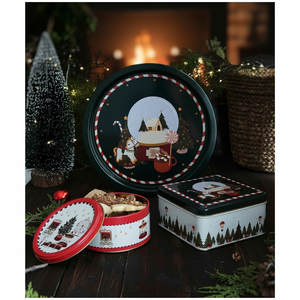Round <b>box</b> Square <b>box</b> and Tray ( Set of 3) for <b>christmas</b> 158x158x80 -Dia 140x70 mm - Dia 315mm New Year <b>Tree</b> <b>Christmas</b> - Product Image 3