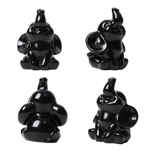 Vente flash - Statuette d'animaux en cristal, sculpture d'éléphant aux grandes oreilles sculptée dans des pierres précieuses, pour la décoration des enfants - Product Image 1