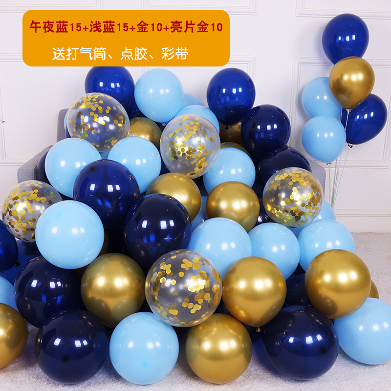 Midnight Blue Gold light blue Sequins Gold 50