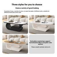 Table basse moderne décontractée à tiroirs plaque de roche simple peinture noire blanche Style de luxe petite maison appartements table basse